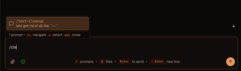 Triggering a prompt in the message box