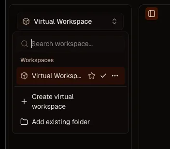 Workspace selector